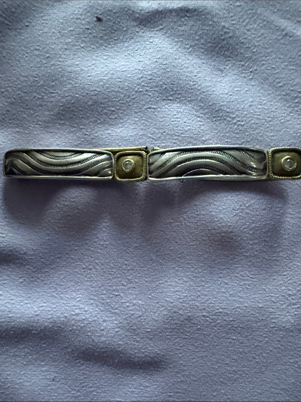 Silpada Two-Tone Silver and Gold Wave Link Stretch Bracelet